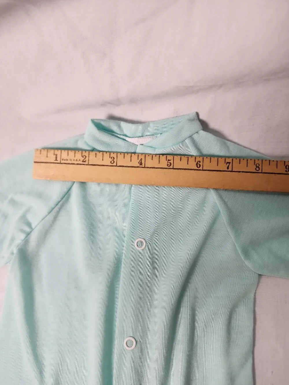 Sleepy Dreams Mint Green Footed Sleeper Pajamas Medium 12-18 lbs USA VTG